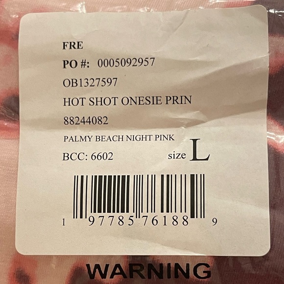 Free People MovementHot Shot Printed Onesie in Palm Beach Pink Combo Sz L NWT - Picture 11 of 12